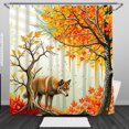 thumbnail image 1 of Vibrant Autumn Shower Curtain forest Scene with Colorful Leaves, 1 of 5