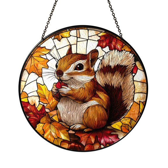 Vibrant Autumn Tiny Chipmunk Suncatcher Room Display For Wall Decor