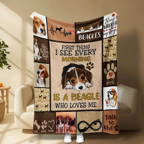[Vibrant Bazaar] Cute Basset Hound Blanket, Cozy Dog Lover Gift, Perfect for Sofa Decor & Warmth, Ideal for Pet Owners, Daily Comfort Accessory