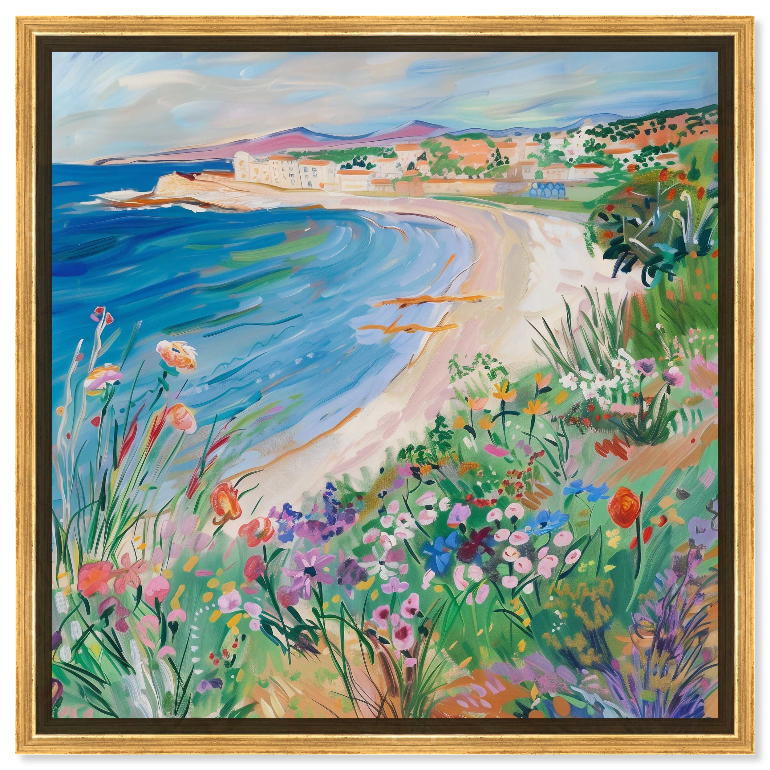 Vibrant Beach II Colorful Coastal Canvas Wall Art by Art Remedy, Gold ...