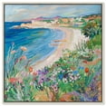 thumbnail image 1 of Vibrant Beach II Colorful Coastal Canvas Wall Art by Art Remedy, Silver Floater Frame, 24"x24", 1 of 7