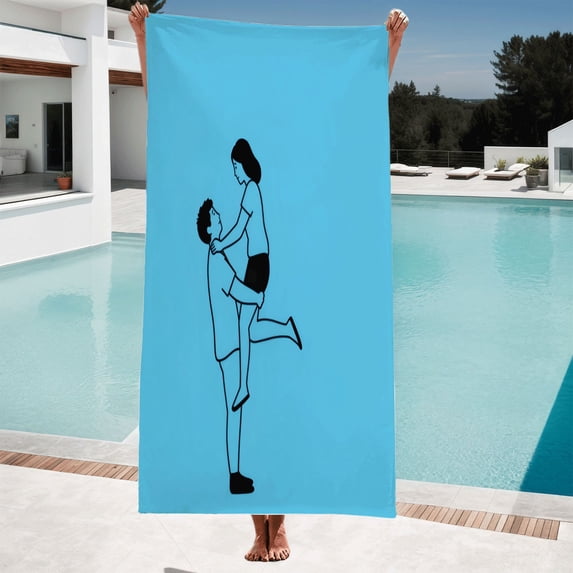 Vibrant Beach Towel with Playful Tropical Pattern - Perfect for Pool Travel and Bathing - Soft Absorbent and Stylish