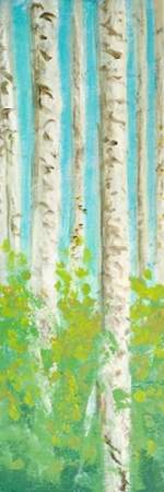 Vibrant Birchwood I Canvas Art - Walt Johnson (12 x 36)