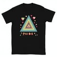 thumbnail image 1 of Vibrant Black T-Shirt with Colorful Graphic & Heart Accents Celebrate Pride, 1 of 5