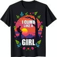 Vibrant Black TShirt with Mountain Climber Graphic & 'I Climb Like a