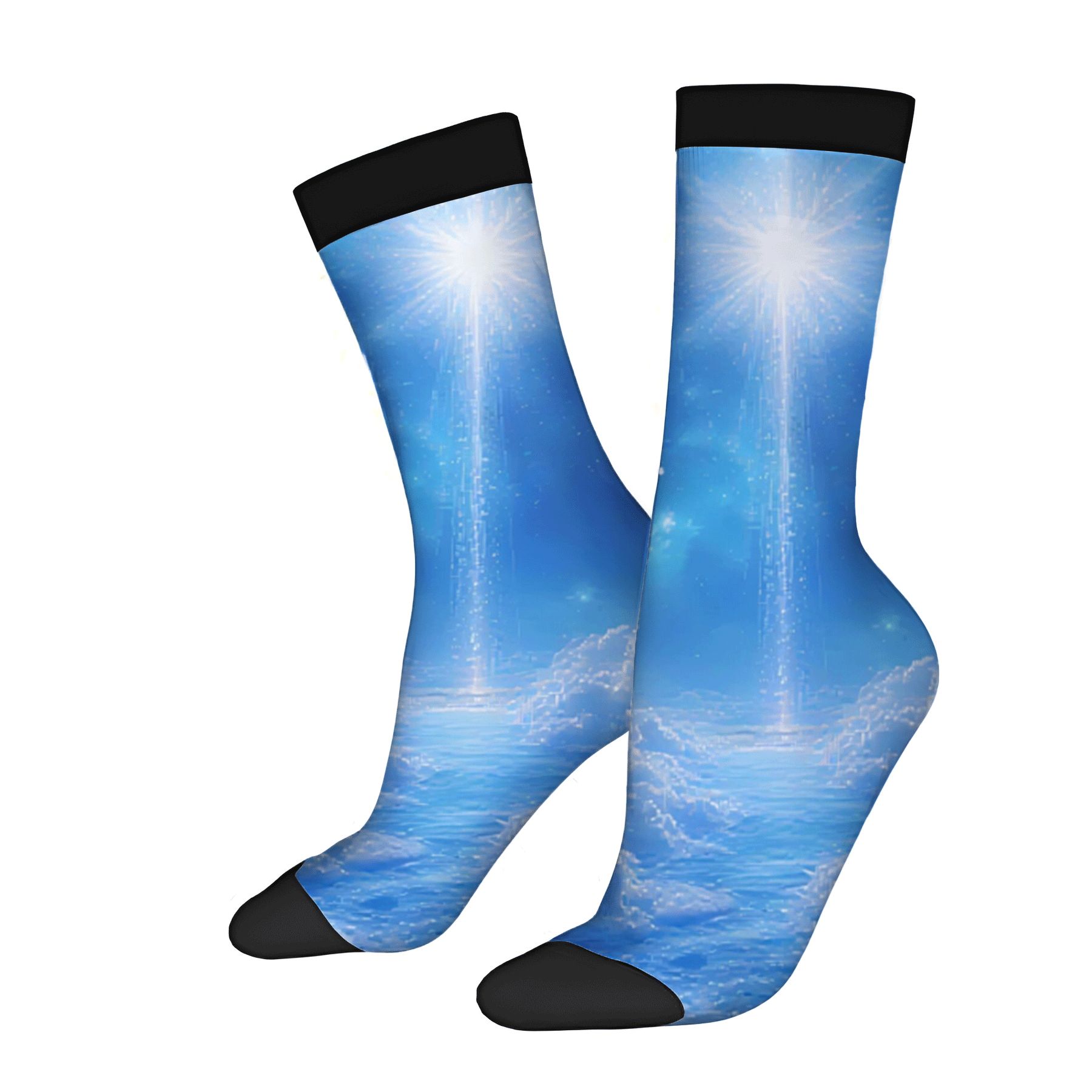 Vibrant Blue Water Waves Socks - 2 Pairs of Unisex Trendy Mixed Color ...