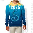 Vibrant Blue & Yellow 3D Snake Hoodie with Design & 2025 Print Artistic