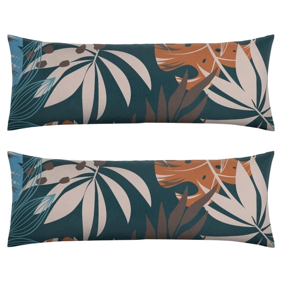Vibrant Body Pillow Cover 20x54 - Retro Tropical Plant Design - Full-Length Support Pillow Slipcover for Maternity & Sleeping