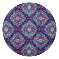 thumbnail image 1 of Vibrant Bohemian Floral Print Round Tablecloth with Elastic Edge - Stretch Fit Table Cover for 52 to 56 Inch Dining Tables - Machine Washable Decor for Kitchen Patio, 1 of 7