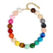 Vibrant Boho Chunky Resin Bead Necklace for Women - Bold Statement Summer Choker - Holiday Jewelry