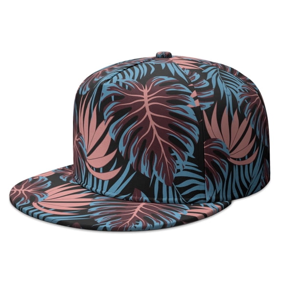Vibrant Botanical Flat Brim Panel Hat - High Top Baseball Cap for Hip Hop Enthusiasts & Sports