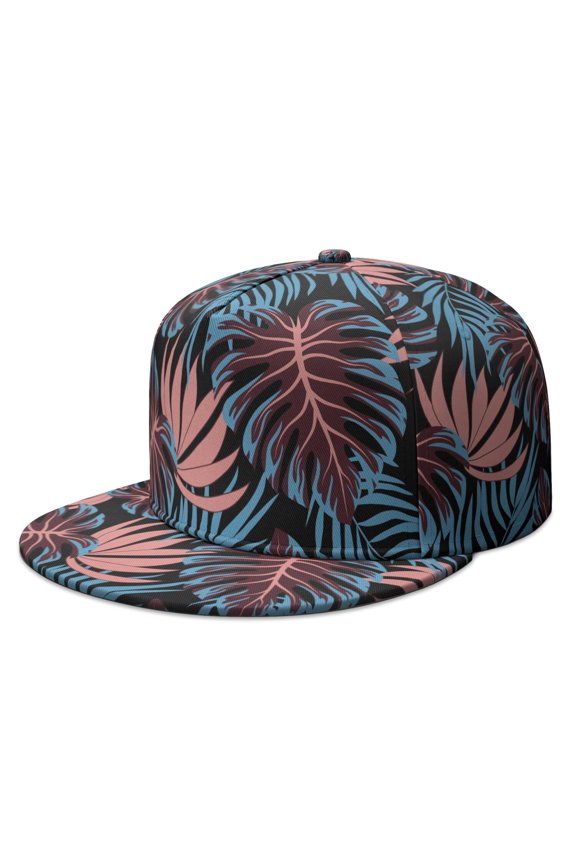 Vibrant Botanical Flat Brim Panel Hat - High Top Baseball Cap for Hip Hop Enthusiasts & Sports