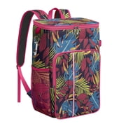 Vibrant Botanical Leafy Cooler Bag - 20L, Keeps Contents Cold/Hot 20 Hours, Great for Camping, Beach