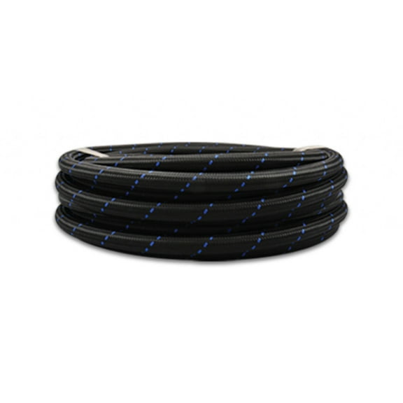 Vibrant Braided Flex Hose Two-Tone Black/Blue Nylon -6 AN 5 Foot Roll
