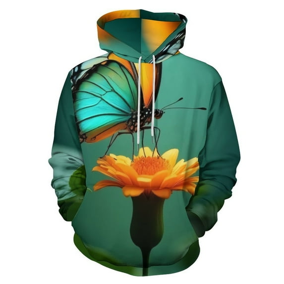 Vibrant Butterfly Floral Print(1)-2 3D Print Hoodie Men Women Autumn Thin Pullover Sweatshirt Vintage Streetwear Tops