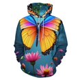 thumbnail image 1 of Vibrant Butterfly Floral Print(1)-4 Men's Women Vintage 3D Hooded Sweatshirt - All-Season Loose Fit Streetwear, 1 of 6