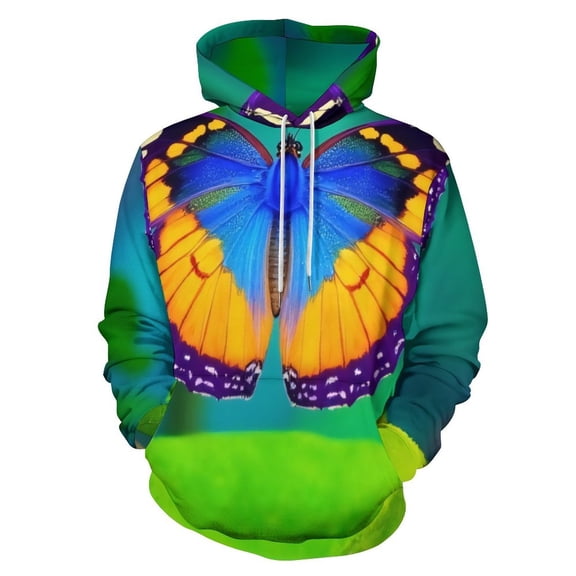Vibrant Butterfly Print 3D Print Hoodie Men Women Autumn Thin Pullover Sweatshirt Vintage Streetwear Tops