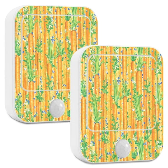 Vibrant Carrot Patch 3-Mode Night Light with Adjustable Brightness - Warm White for Bedrooms and Nurseries 2.72x3.07in