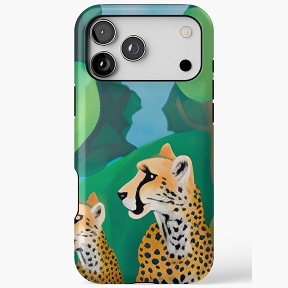 Vibrant Cheetah Jungle Art Nature Scene for iPhone Case 17 11 12 13 14 15 16 Pro Max