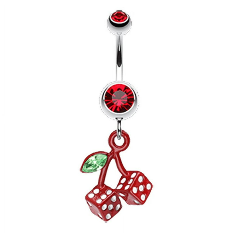 Dice belly button ring deals