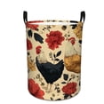 thumbnail image 1 of Vibrant Chicken Themed Print Laundry Basket  Storage Bin  Foldable Large Capacity Round Hamper for Bedroom Laundry Room Dorm, 1 of 9