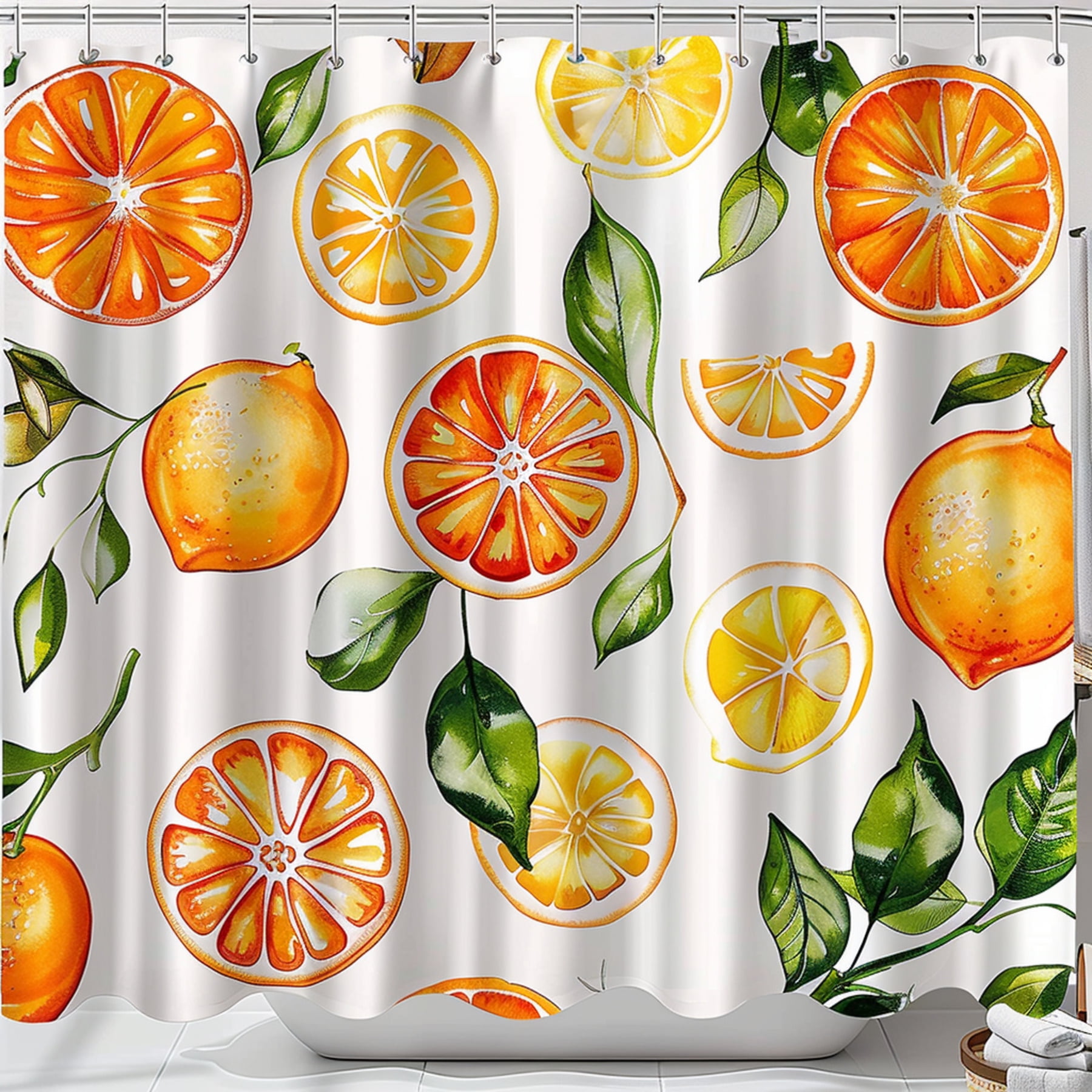 Vibrant Citrus Splash Bathroom Curtain Freshen Up Your Space with ...