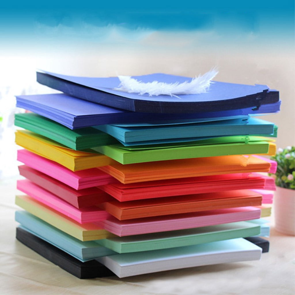 Vibrant Color A4 Origami Paper - 300 Sheets, 10 Assorted Colors - Acid-Free, Printer-Friendly Craft Paper for Kids Art, DIY Projects & Scrapbooking