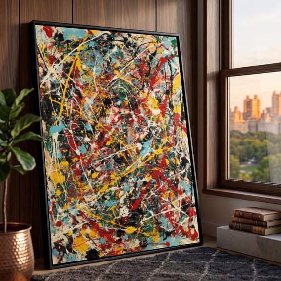 Vibrant Color Splash Art Abstract Drip Wall Art Modern Expressionism Decor Bold Living Room Artwork