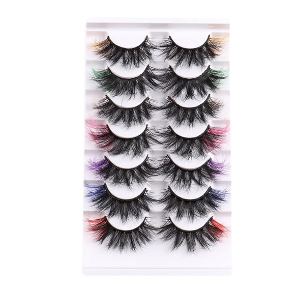 Vibrant Colored False Eyelashes 5-Pair Set Lightweight Soft Material For Parties Halloween Stage