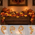 thumbnail image 1 of Vibrant Colorful Artificial Maple Leaf Rattan, Fall Foliage Garlands, Decorative Vines for Fireplace, Dining Table, Home Interior, Halloween and Thanksgiving Seasonal Decor, A, 1 of 9