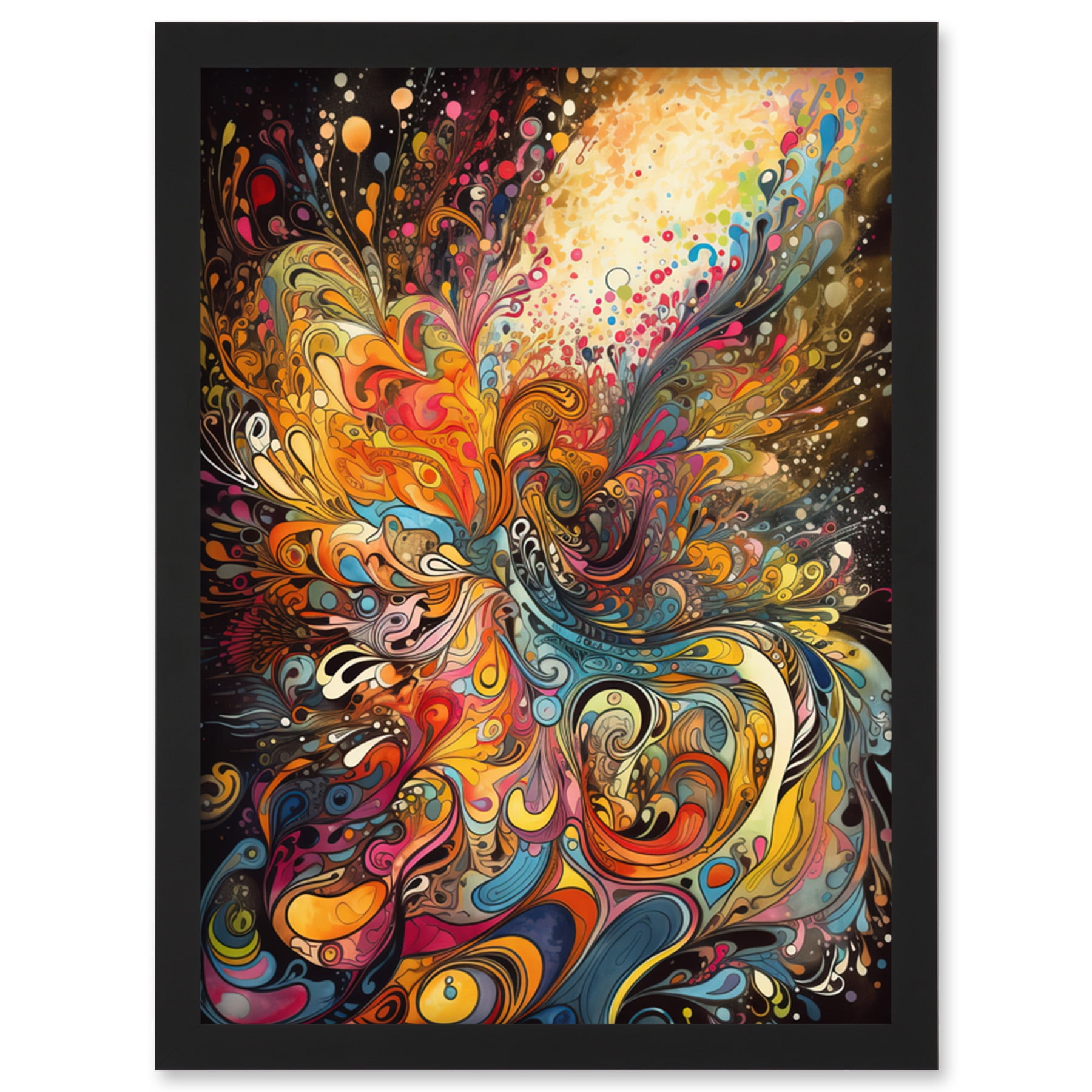 Vibrant Colour Sound Waves Music Artwork Artwork Framed Wall Art