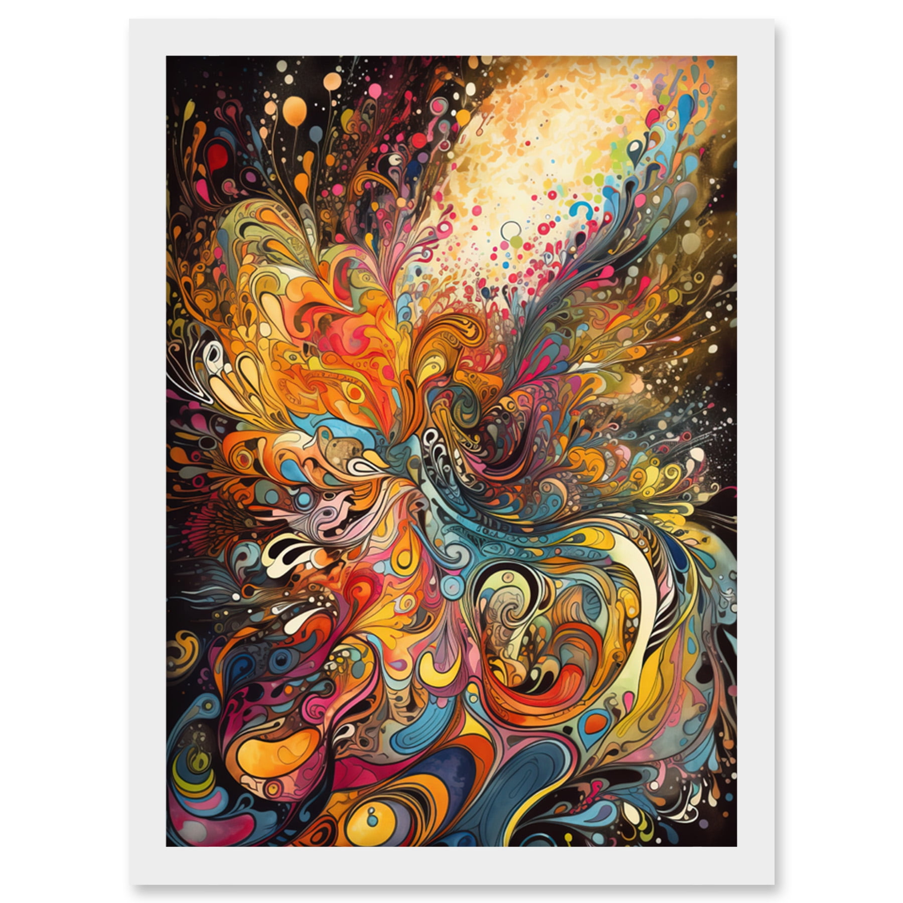 Vibrant Colour Sound Waves Music Artwork Artwork Framed Wall Art