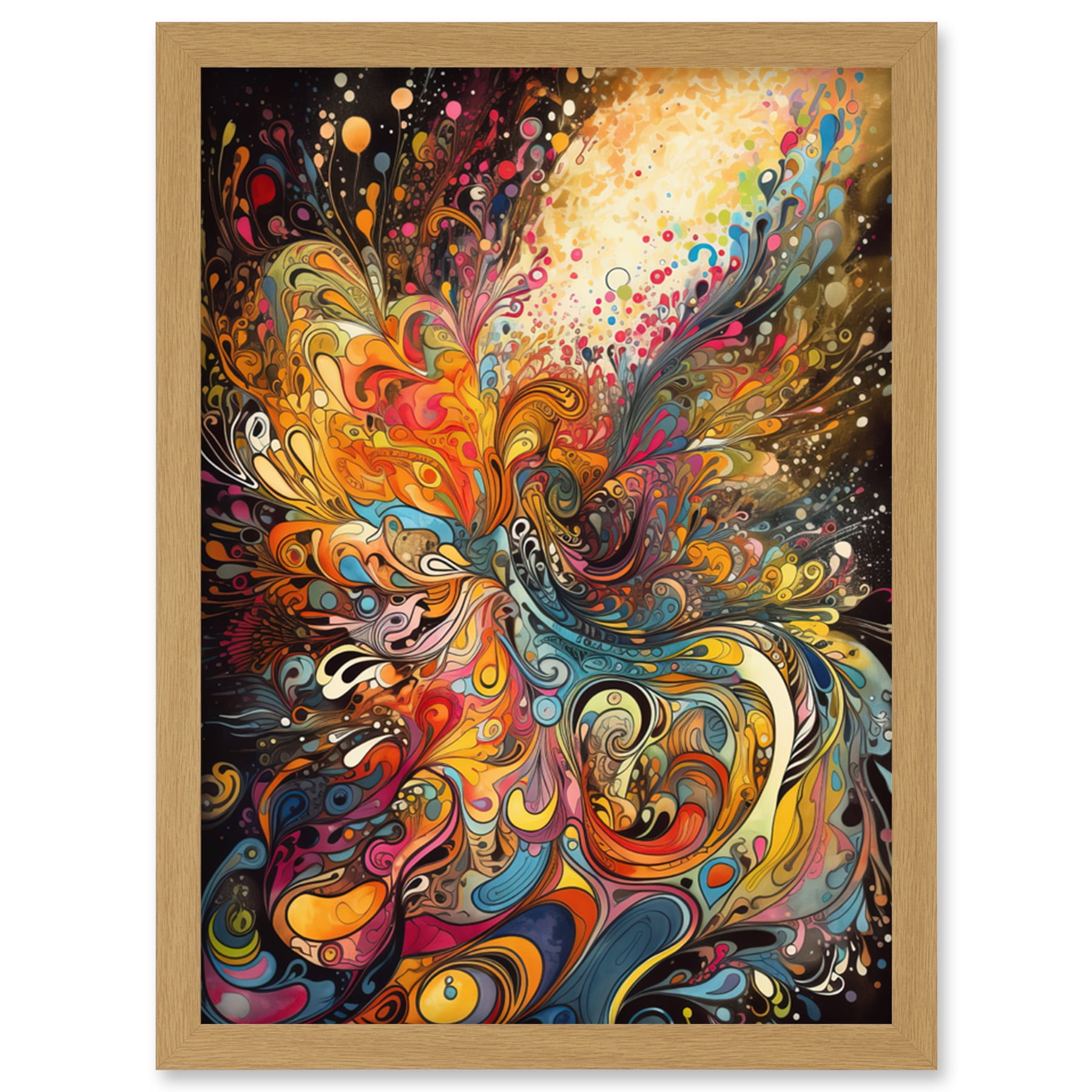 Vibrant Colour Sound Waves Music Artwork Artwork Framed Wall Art