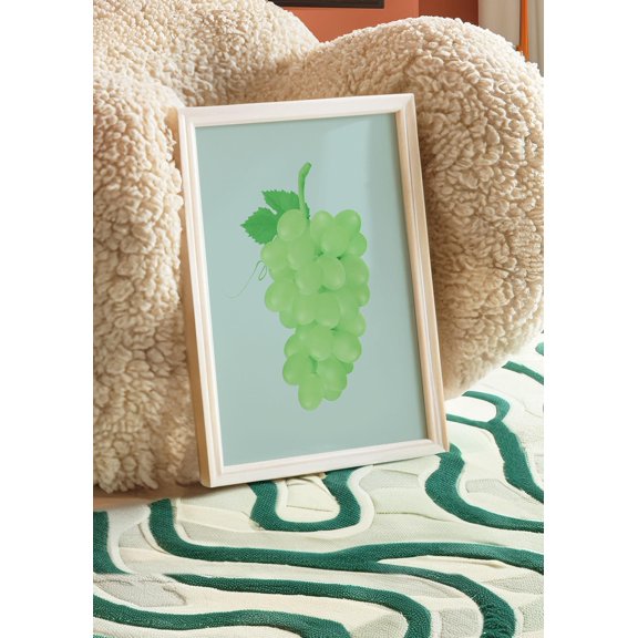 Vibrant Colourful Abstract Retro Grapes Kitchen Nursery Pastel Green Wall Decor| Posters| Trendy Art Poster, Unframed Poster Size 16x24