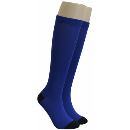 Vibrant Compression Socks: Mild for Work, Sports & Travel. Fits Most Adults 1 Pair - Blue