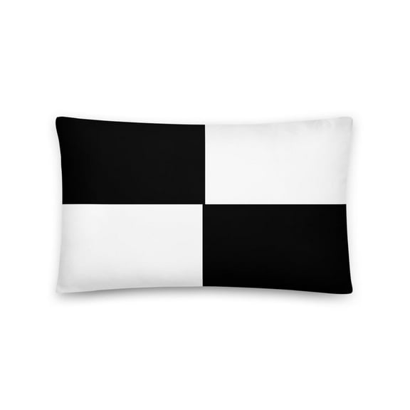Vibrant Contrast 20"x12" Black White Home Decor Accent Pillow