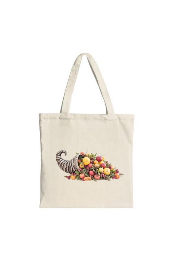 Vibrant Cornucopia Tote Bag - Sturdy Canvas Multifunctional Reusable Shopping Bag for Parties Travel & Shopping