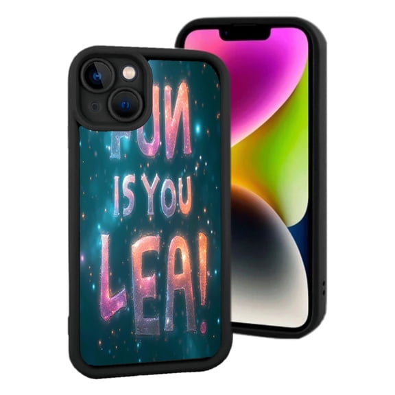 Vibrant Cosmic ' RUN IS YOU LEA ' iPhone 15 Case - Lightweight Yellowing Resistant Colorful Glow on Dark Space Background