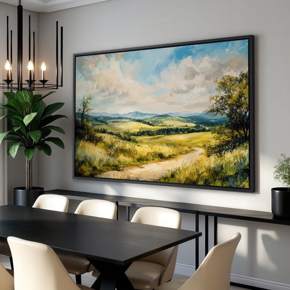 Vibrant Countryside Landscape, Poster, Tranquil Wall Art, Nature Scenery Poster, Summer Landscape Decor, Ready To Hang, Unframed Poster Size 12x18