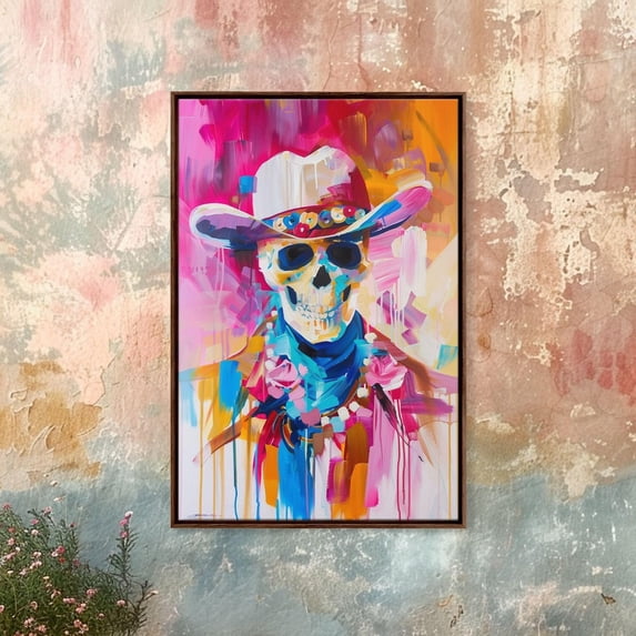 Vibrant Cowboy Colorful Western Wall Art Poster, Unframed Size 16x24