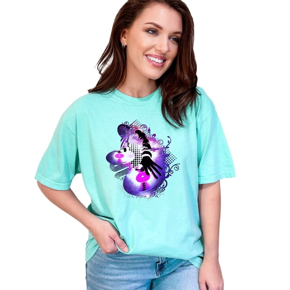 Vibrant DJ Mixing Abstract Art, Chalky Mint Comfort Colors T-Shirt, 3XL