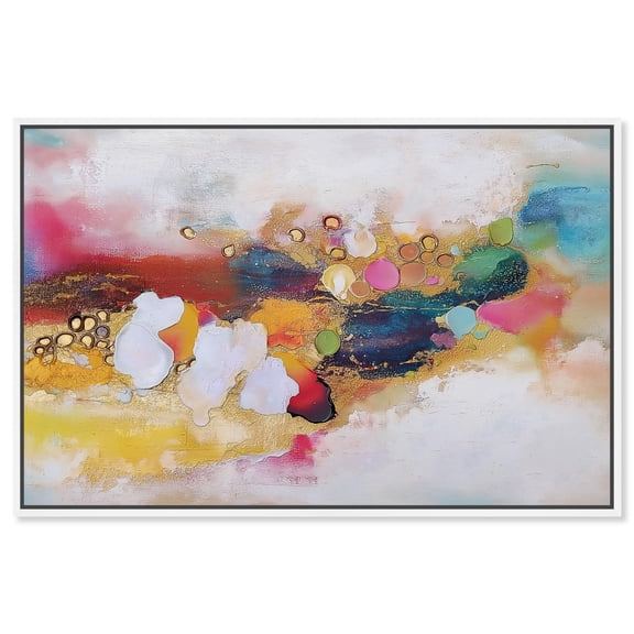 Vibrant Dabs I Canvas Abstract Pop Art by Art Remedy, White Frame, 36 x 24