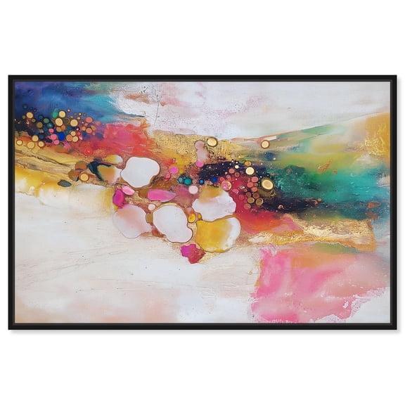 Vibrant Dabs II Canvas Abstract Pop Art by Art Remedy, Black Frame, 30 x 20