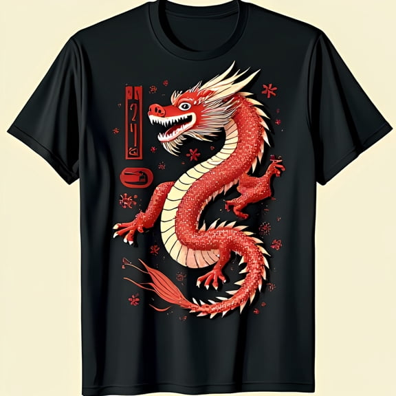 Vibrant Design Black T-Shirt Intricate Scales & Claws Eye Catching Graphic Tee