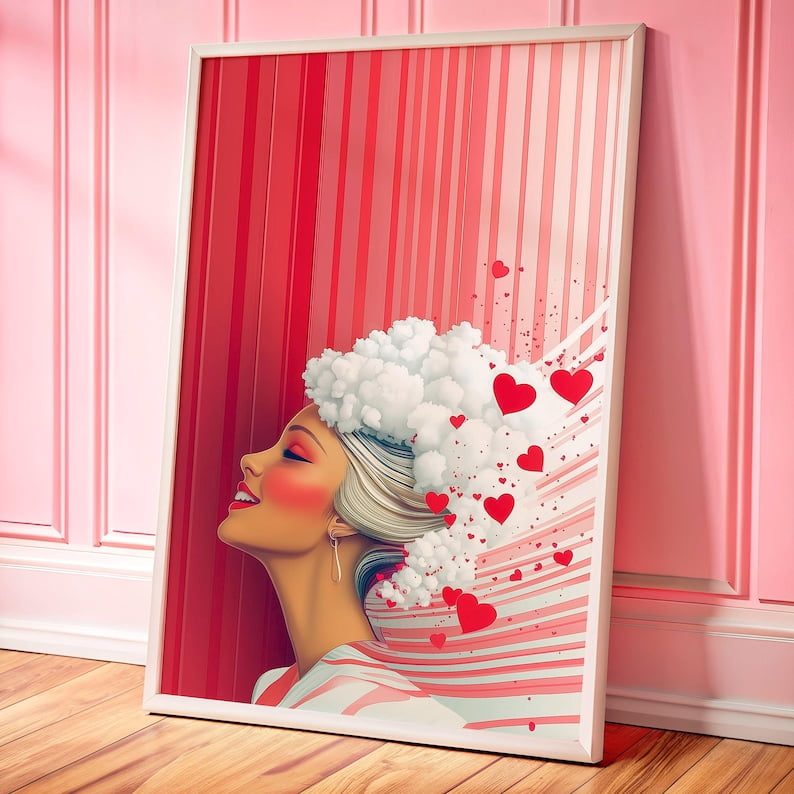 Vibrant Dopamine Poster, Romantic Y2K Wall Art, Retro Glam, Feminine ...