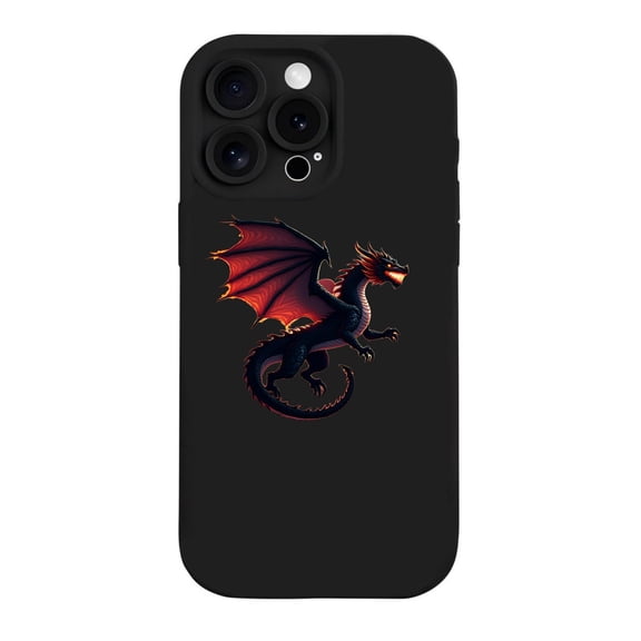 Vibrant Dragon Design iPhone 15 Pro Case - Lightweight Yellowing Resistant Sleek Modern Look with Dynamic Coiled Pose and Wide Wings