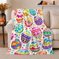 thumbnail image 1 of Vibrant Easter Egg Confetti Decorative, Festive Botanical Garden Scene, Soft Flannel Blanket for Sunroom and Reading Nook, Garden Lovers Easter Gift, Festive Home Decor, 1 of 9