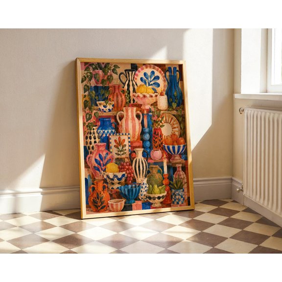 Vibrant Eclectic Kitchen Boho Wall Art Decor Unframed Paper Print
