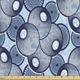 thumbnail image 1 of Ambesonne Vibrant Fabric by the Yard Upholstery, Sea Nature Look Geometric, 1 Yard, Pale Blue Navy Blue, 1 of 4