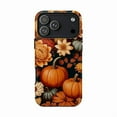 thumbnail image 1 of Vibrant Fall Flower Phone Case, Dark Cottagecore Pumpkin Phone Cover for iPhone 17 16 15 14 13 12 11 Plus Pro Max Mini, 1 of 6